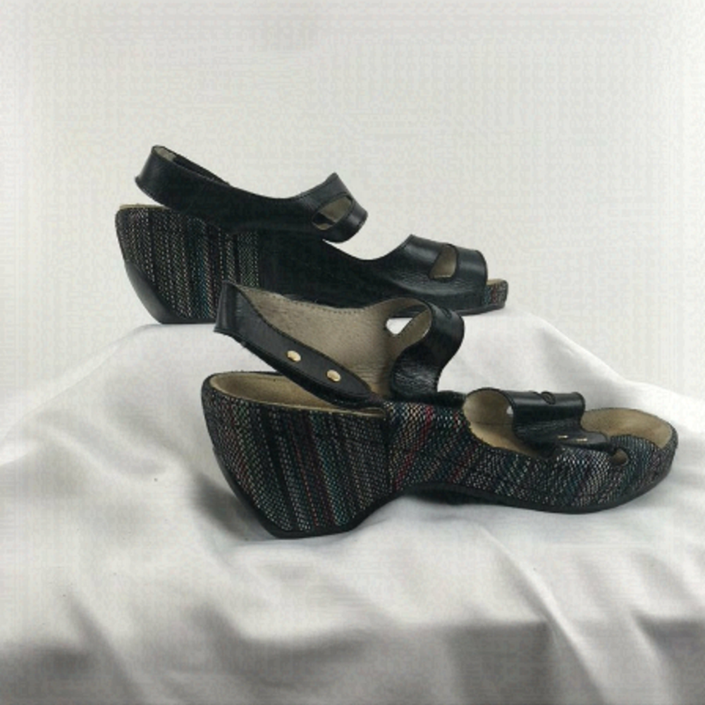 Portofino Heeled Sandals with Multi-Colored Sides
